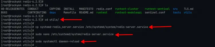 Setup Redis service file