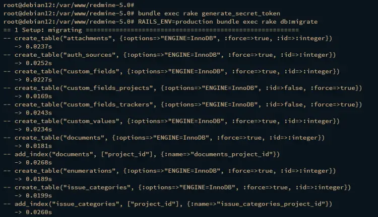 migrate database