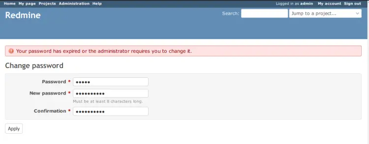 change default pass