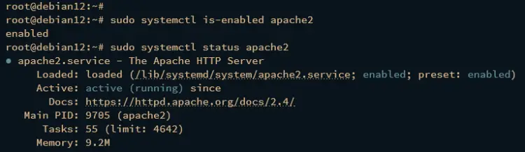 check apache2