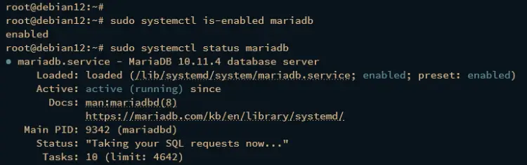 check mariadb
