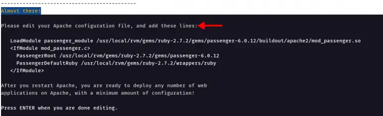Add Apache configuration for phusion passenger