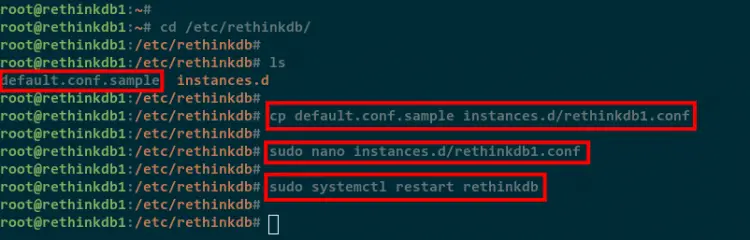 configure rethinkdb