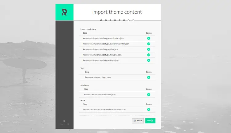Import Theme content