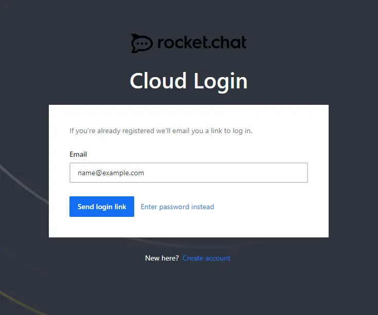 Rocket.Chat Cloud Login