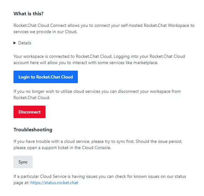 Rocket Chat Connectivity Services