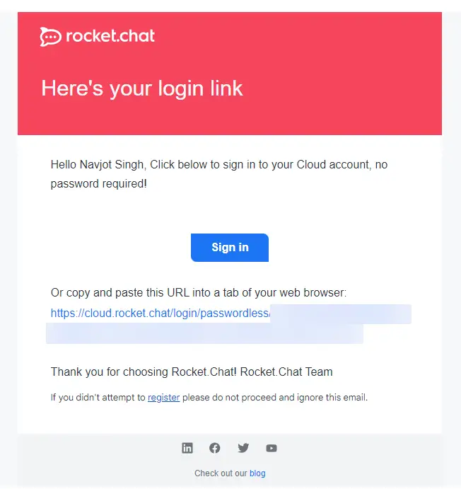 Rocket.Chat Login Link
