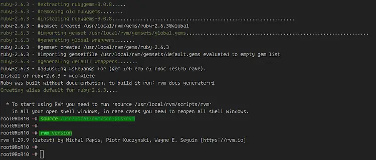 Check RVM installation on Debian