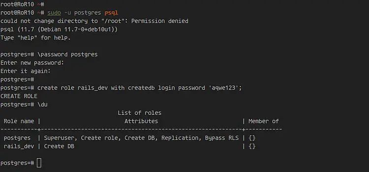 Add rails user to postgres