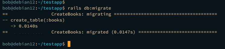 migrate the database