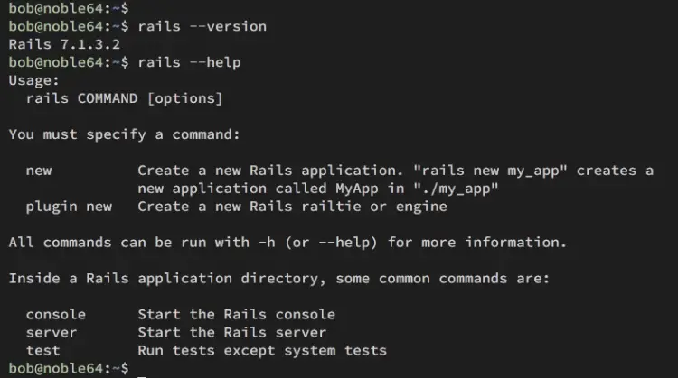 check version rails