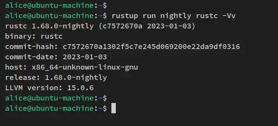 verify nightly toolchain