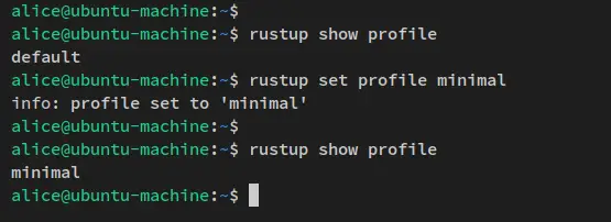 setup rustup profile