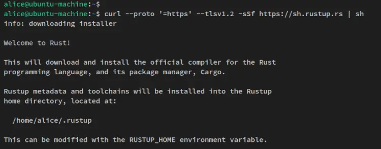 installing rust and rustup