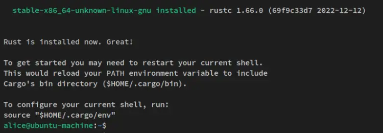 rustup installed