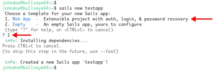 Create new Sails.js application