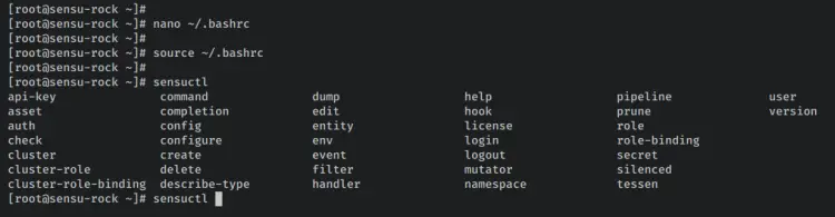 sensuctl auto-complete