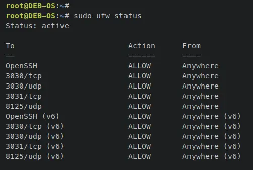verify ufw