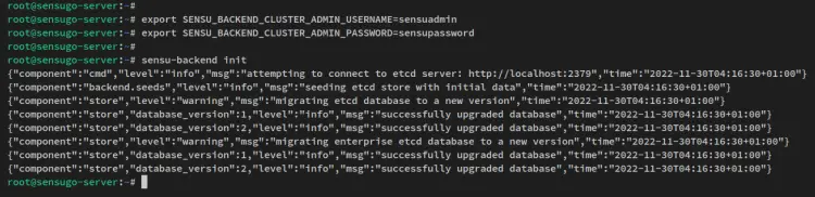 sensu initialize