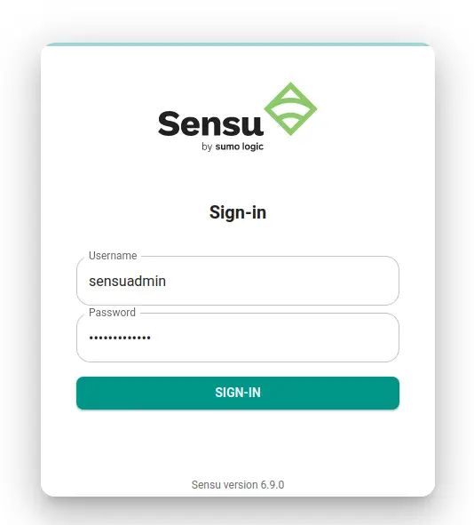 sensu login