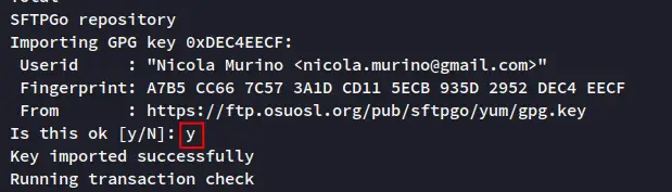 confirm gpg key