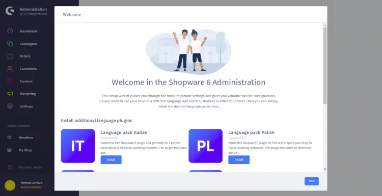 Shopware dashboard