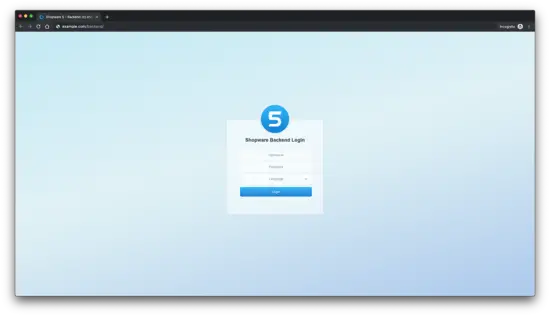 Shopware backend login