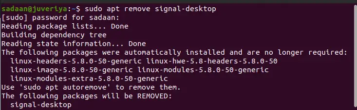 Uninstalling Apt installed Signal desktop