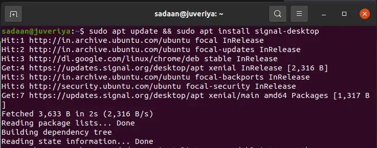 Installing Signal-Desktop via Apt