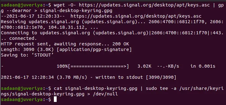 Installing signing keys