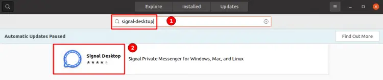 Installing Signal via Ubuntu software center