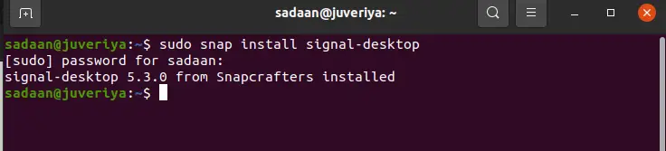 Installing Signal via Snap