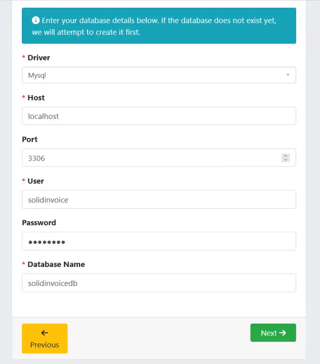 db configuration