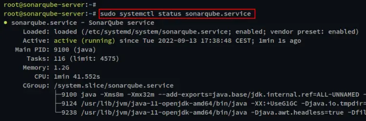 check sonarqube service