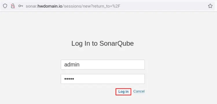 login sonarqube