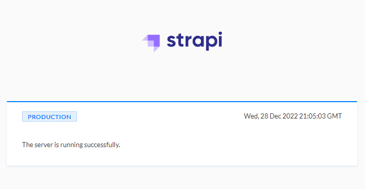Strapi Production Home