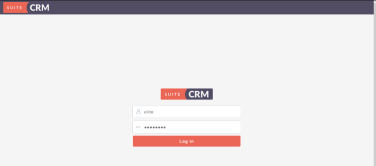 suitecrm login page