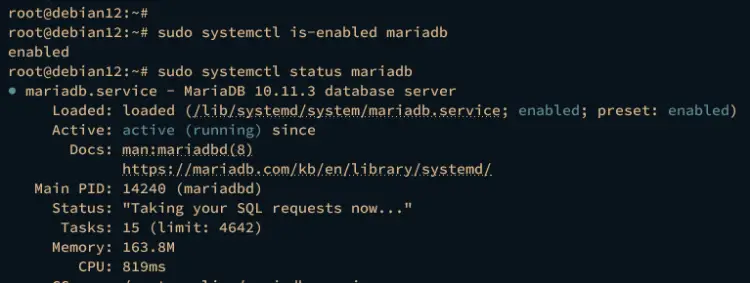 check mariadb