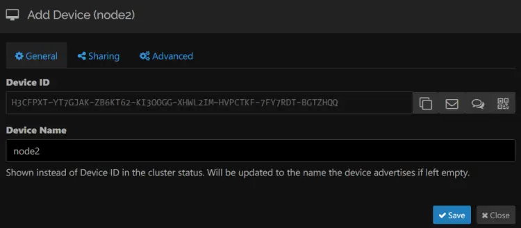 confirm device node2