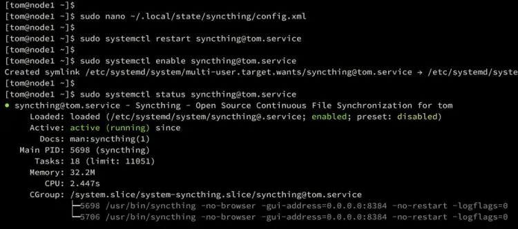 verify syncthing