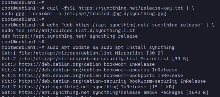 add repo install syncthing