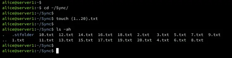 create files server1
