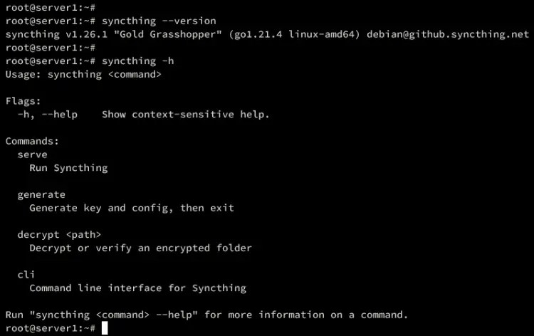 check syncthing version