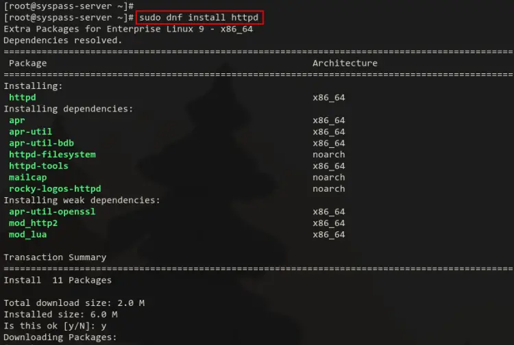 install httpd