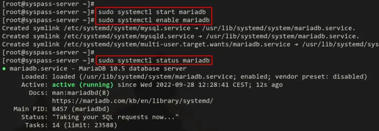 check mariadb
