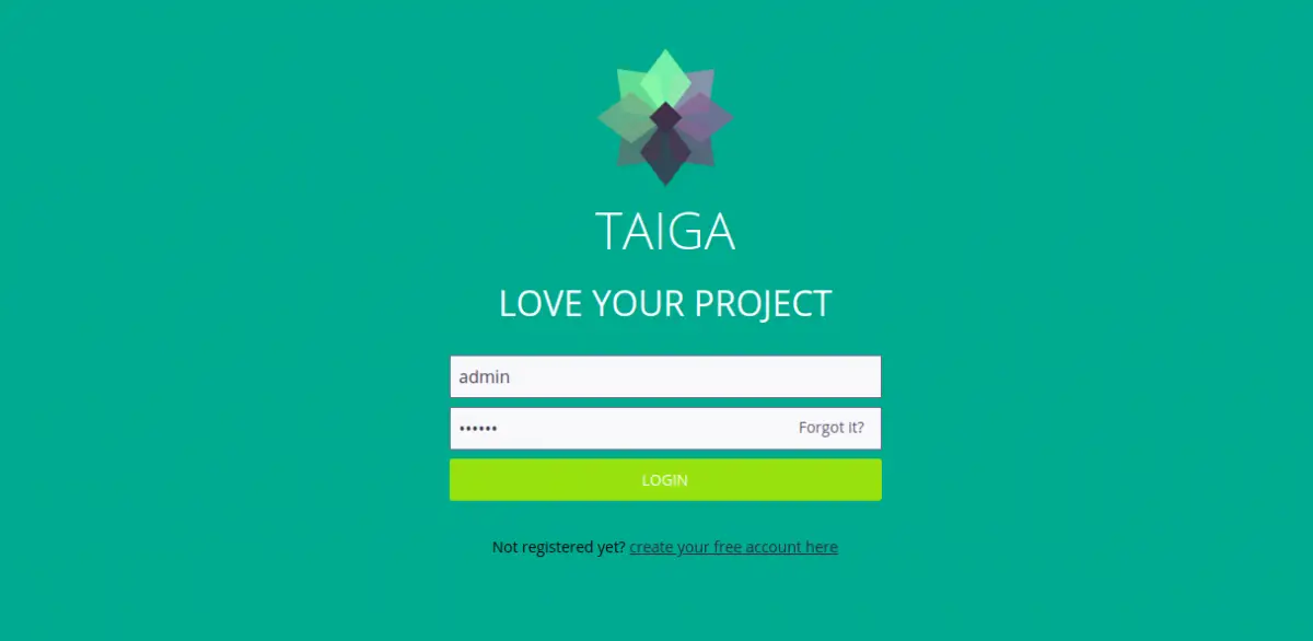 Taiga Login