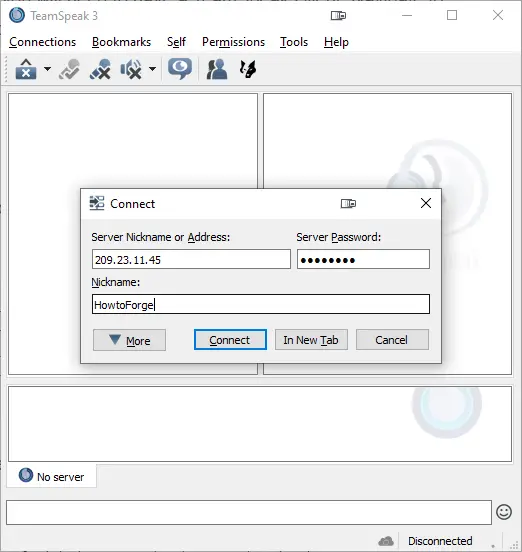 TeamSpeak Client Server Connect