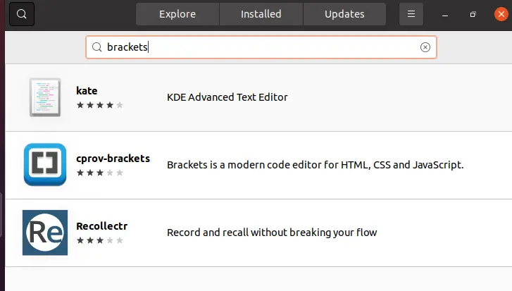 Search for Brackets Editor