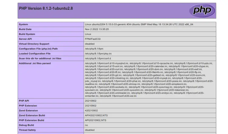 PHP on Caddy web server