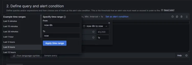 Grafana Edit Alert Time Range